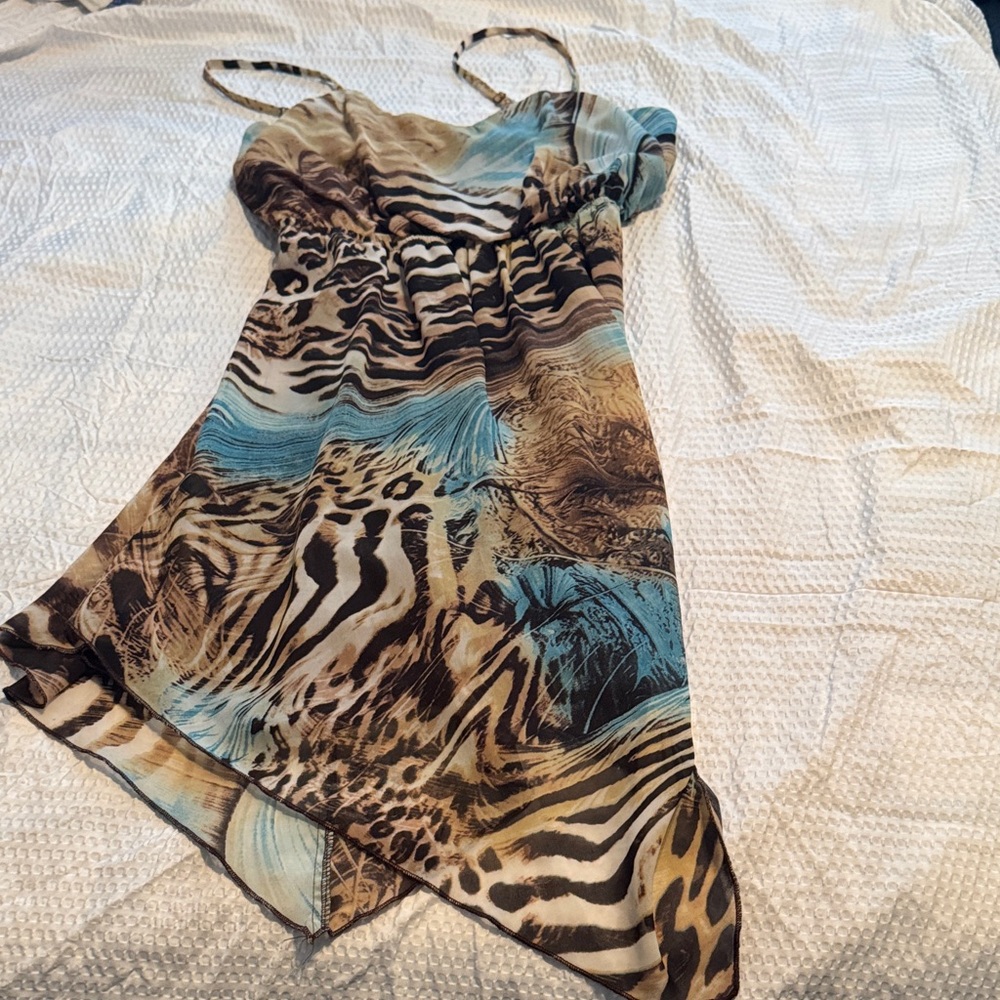 Animal Print Spaghetti Strap Dress